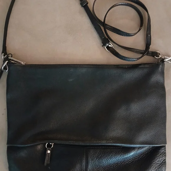 Sanctuary 100% Leather Black Large Festival Crossbody Boho Purse-GUC - Picture 10 of 14